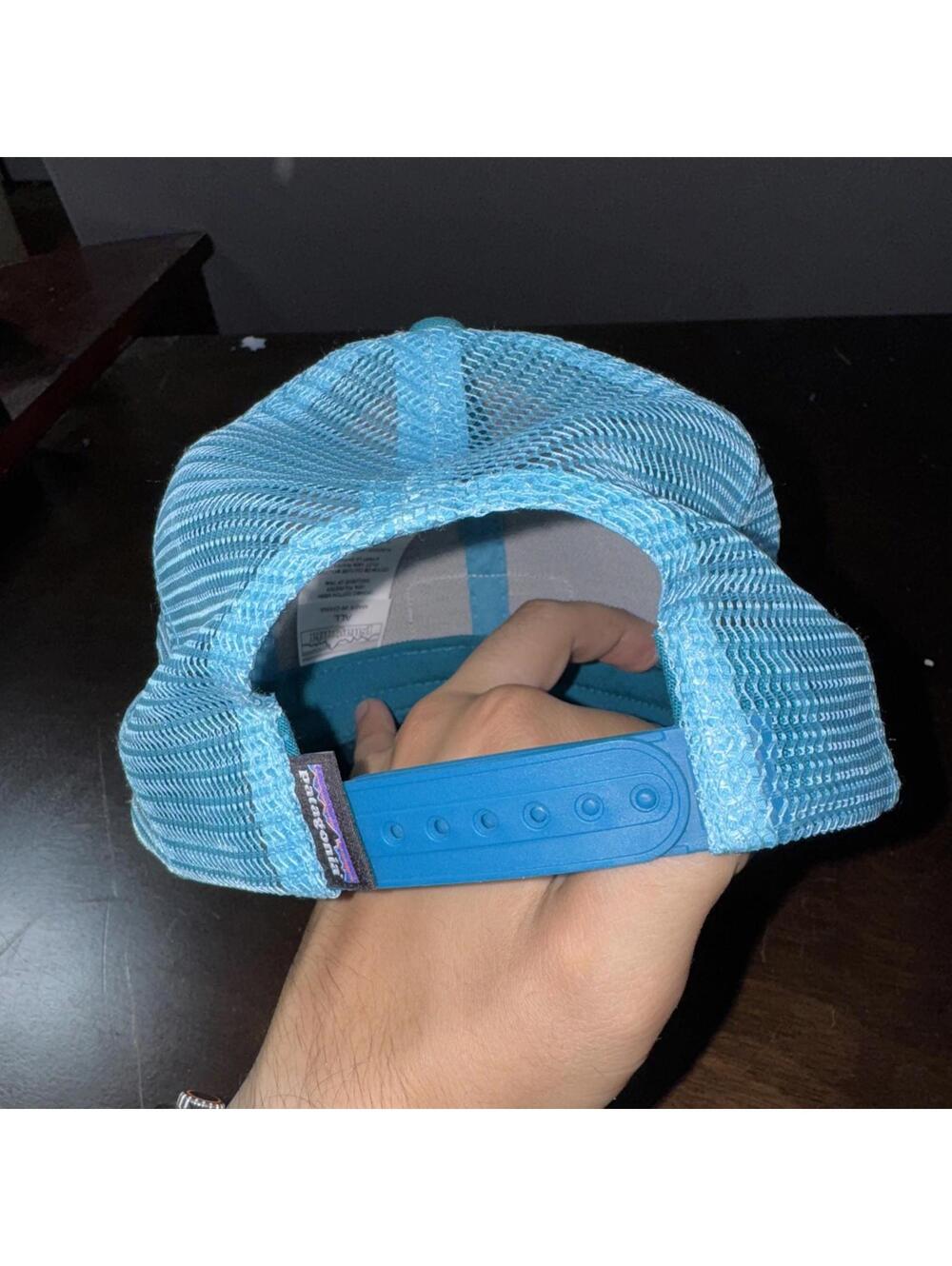 Patagonia Hat Teal White Snapback Trucker Mesh Fitz Roy Box Logo 6 Panel Classic